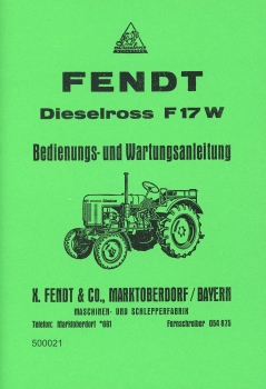 Betriebsanleitung Dieselross F 17 W ( 01.57 )